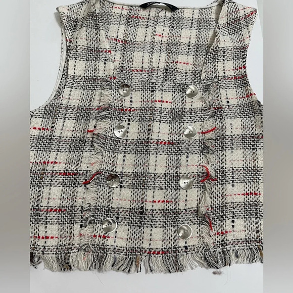 Zara Plaid Sleeveless top size Small - Picture 1 of 7